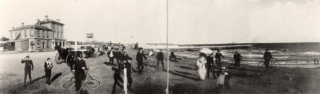 Brighton Beach, showing Royal Terminus Hotel and railway