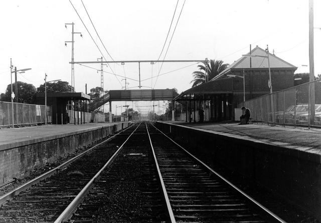 Moreland Railway station 1887 - view north along line