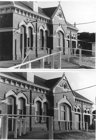 Coburg railway station 1888 - entrance