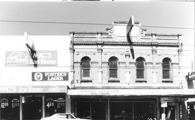 Macs San Remo liquor store , nersery furniture , Millers Silk store 