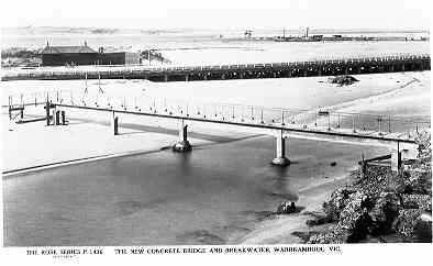 The new concrete bridge and breakwater, Warrnambool, Vic.