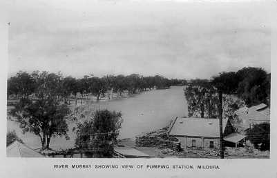 Murray River, Mildura, Showing pumping station.