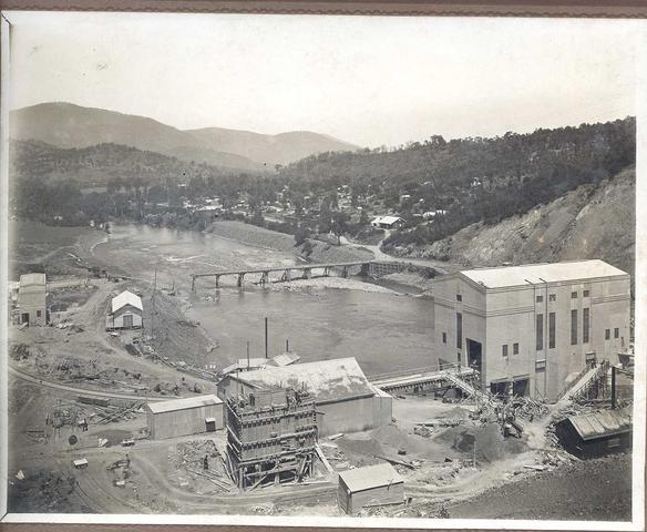 Views of the bridge below Sugarloaf dam. featuring power station.