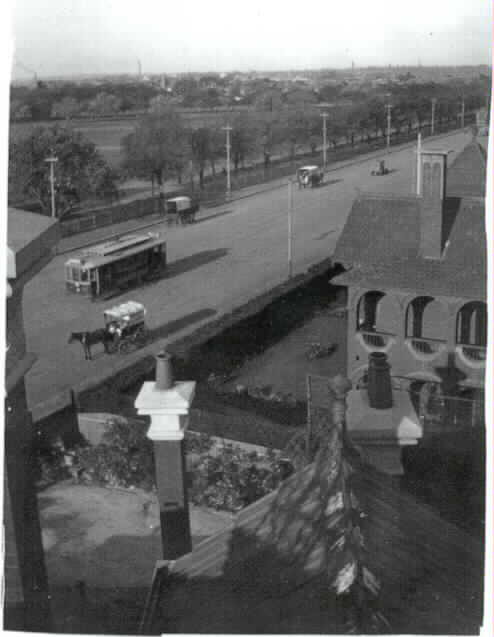 [Aerial view of St Kilda Road]